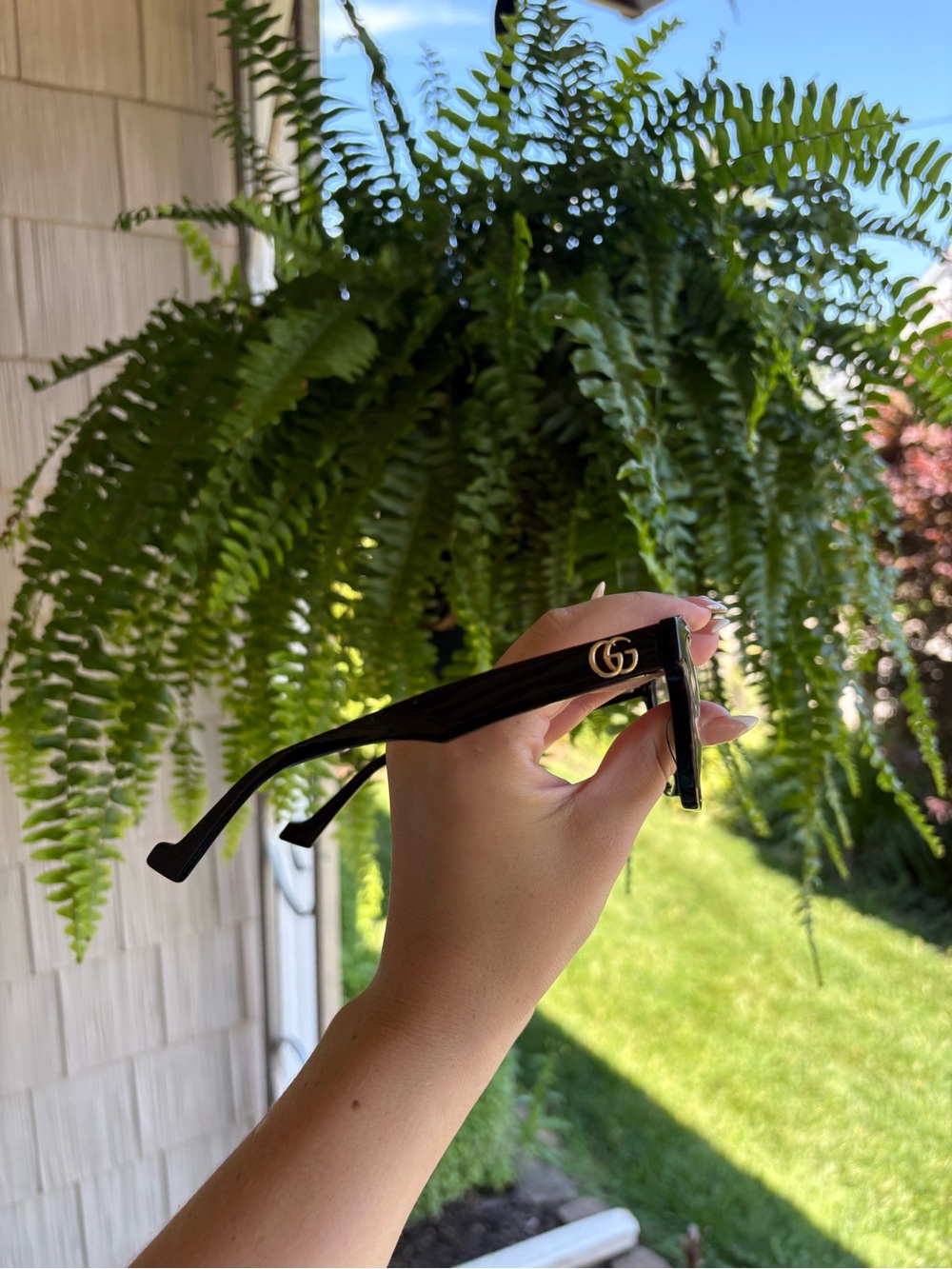Gucci Black Sunglasses with Gold Double G Accent